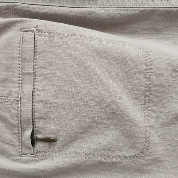 L.L.Bean Petite Sz 12 Tan Short Skirt, Zipper and 2 Snap Closure w 6 Pockets - Picture 5 of 12